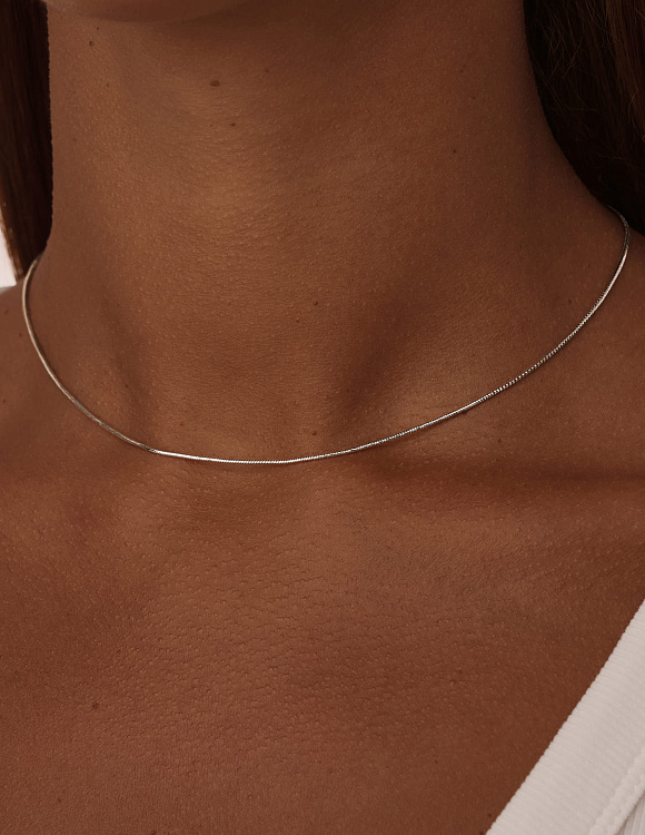 Серебряная цепь родивое покрытие Снейк граненый ширина плетения 1,15 мм D проволоки 0,4 мм Miestilo