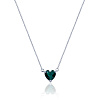 Серебряная подвеска с зеленым фианитом в огранке сердце MIESTILO Miestilo