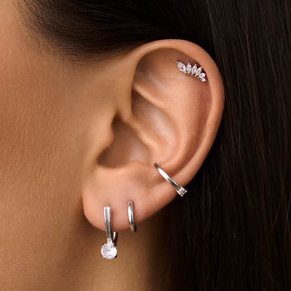 Серьги серебро 925 женские с камнями сережки серебряные Miestilo