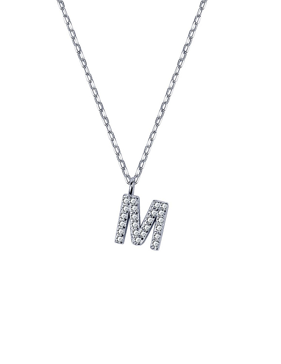 Подвеска серебро 925 на шею с буквой м Miestilo 2