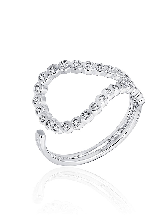 Серебряное кольцо с фианитами Miestilo  2