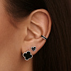 Серьги серебро 925 серебряные гвоздики сердечки Miestilo