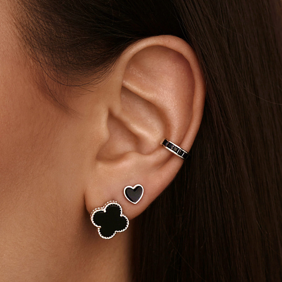 Серьги серебро 925 серебряные гвоздики сердечки Miestilo