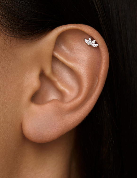 Пирсинг в ухо хрящ серебро 925 Miestilo