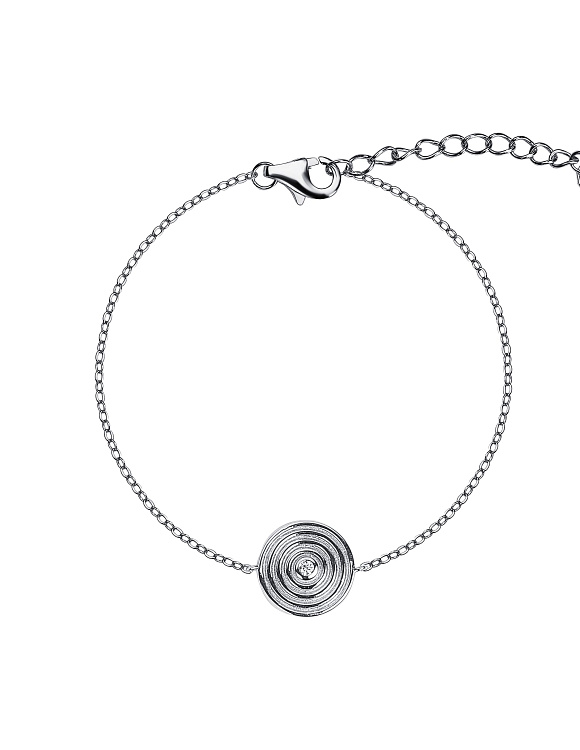 Серебряный браслет с монетой и фианитом Miestilo  2