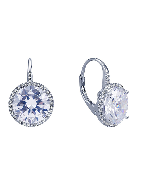 Серьги серебро 925 с камнями крупные серебряные Miestilo  2