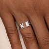 Серебряное кольцо с буквой K с фианитами Miestilo