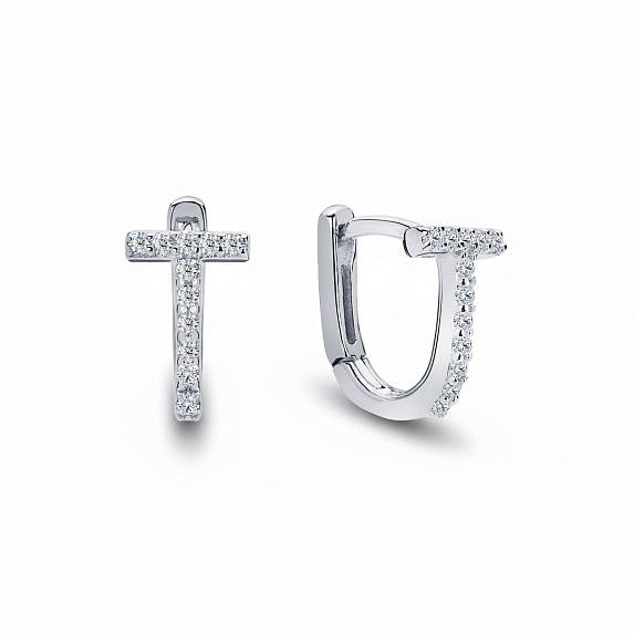 Серебряные серьги с фианитами Miestilo