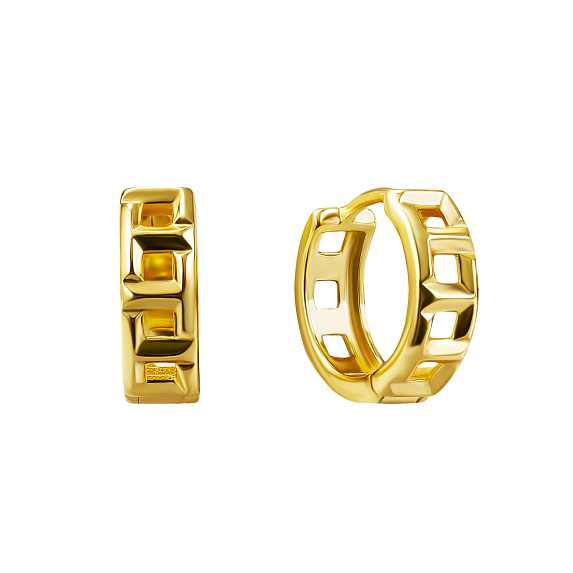 Серьги серебро 925 позолоченные кольца широкие Miestilo