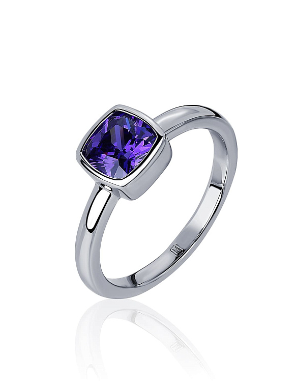 Серебряное кольцо с фианитом в глухой закрепке MIESTILO Miestilo  2