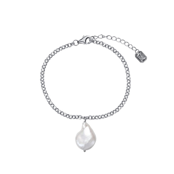 Серебряный браслет с культивированным барочным жемчугом Miestilo