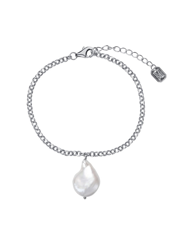 Серебряный браслет с культивированным барочным жемчугом Miestilo  2