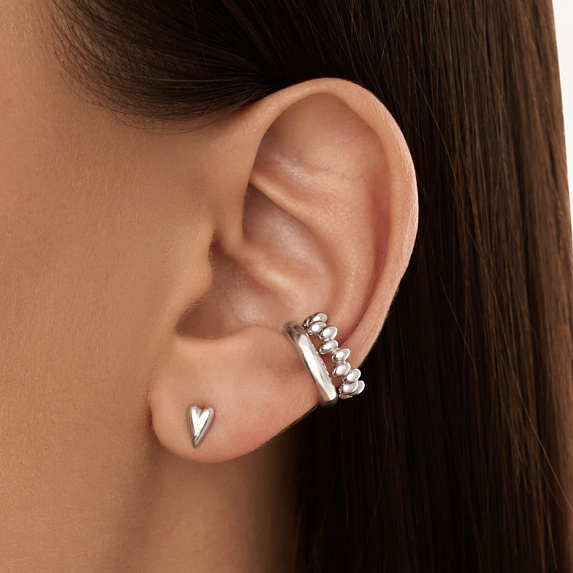 Серьга кафф серебро 925 моносерьга серебряная одиночная Miestilo