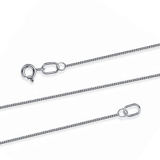 Серебряная цепь Панцирь граненый родированная ширина плетения 1,05 мм D проволоки 0,3 мм Miestilo