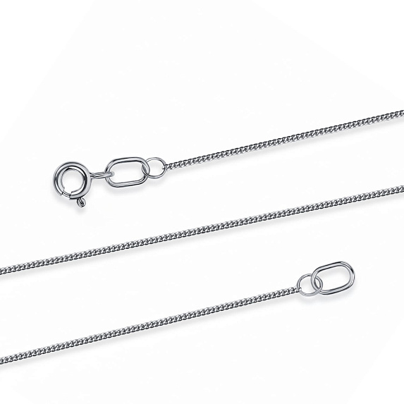 Серебряная цепь Панцирь граненый родированная ширина плетения 1,05 мм D проволоки 0,3 мм Miestilo