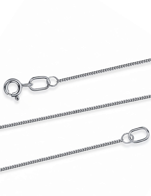 Серебряная цепь Панцирь граненый родированная ширина плетения 1,05 мм D проволоки 0,3 мм Miestilo  2