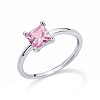 Серебряное кольцо с розовым фианитом Miestilo