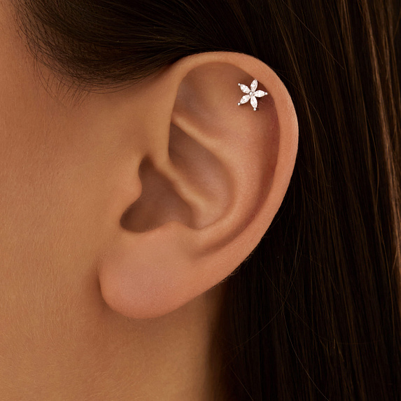 Пирсинг в ухо хрящ серебро 925 Miestilo