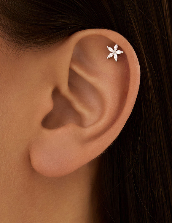 Пирсинг в ухо хрящ серебро 925 Miestilo