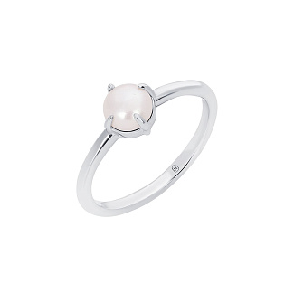 Серебряное кольцо с натуральным жемчугом 6мм Miestilo