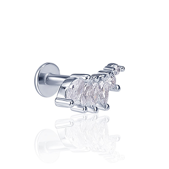 Пирсинг-лабрет с фианитами MIESTILO Miestilo