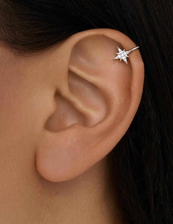 Серебряный кафф в виде звезды MIESTILO Miestilo