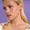 Серьги кольца серебро 925 гвоздики серебряные с камнями Miestilo