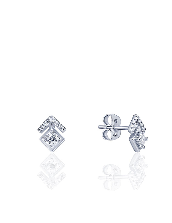 Геометричные серебряные пусеты с фианитами MIESTILO  Miestilo  2