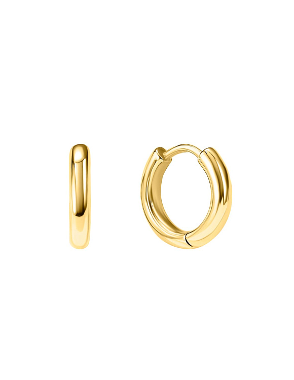 Позолоченные серьги - кольца из серебра 7 мм Miestilo  2