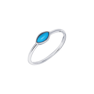 Серебряное кольцо с искуственной бирюзой Miestilo
