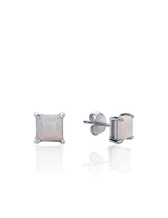 Серебряные серьги гвоздики с опалом MIESTILO Miestilo  2
