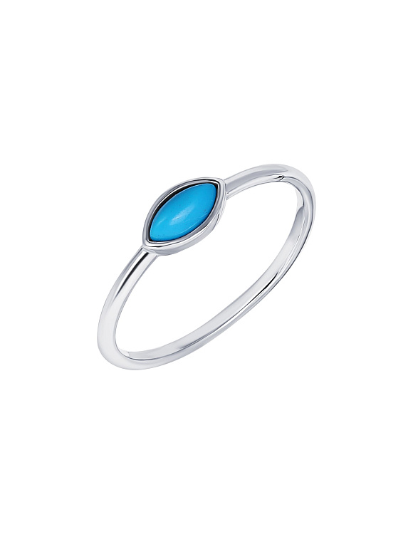 Серебряное кольцо с искуственной бирюзой Miestilo  2