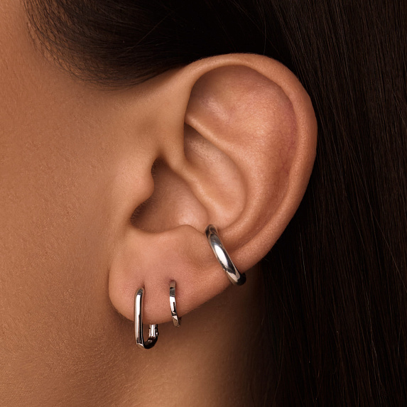 Моносерьга серебро 925 серьга кольцо серебряная одиночная Miestilo