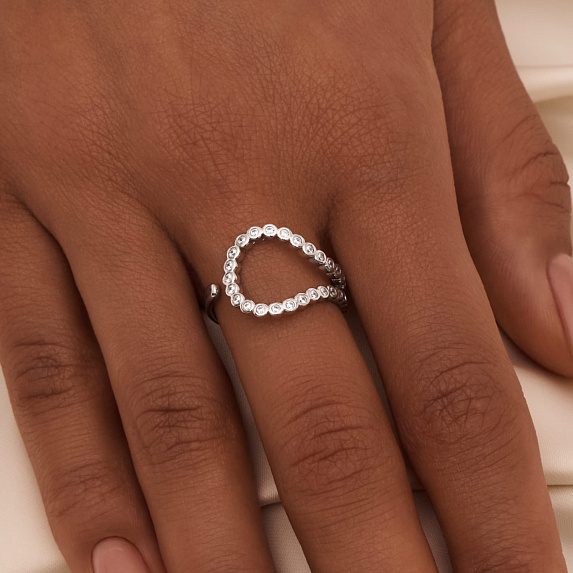 Серебряное кольцо с фианитами Miestilo