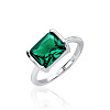 Серебряное кольцо-солитер с зеленым фианитом MIESTILO Miestilo