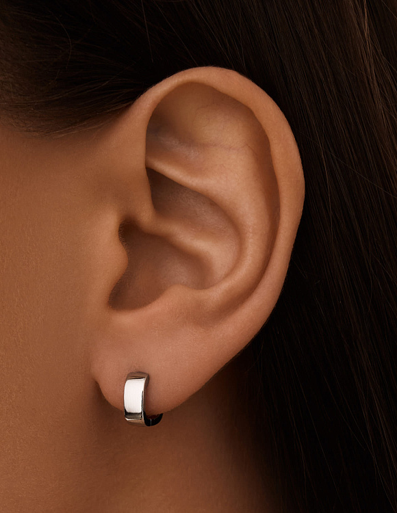 Серебряные серьги мягкий квадрат Miestilo