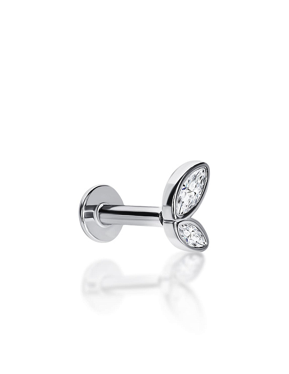 Серебряный пирсинг в ухо с фианитами MIESTILO Miestilo  2
