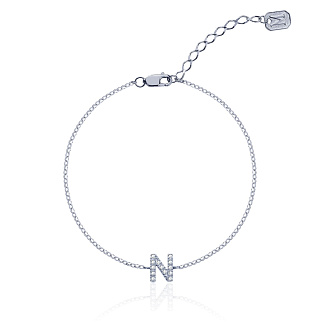 Серебряный браслет с буквой N MIESTILO Miestilo