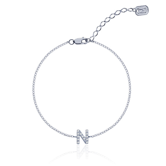 Серебряный браслет с буквой N MIESTILO Miestilo