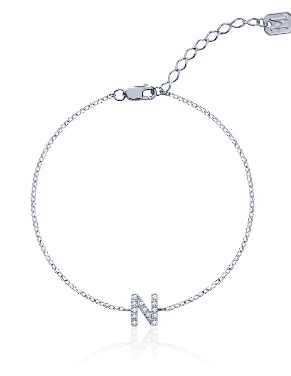 Серебряный браслет с буквой N MIESTILO Miestilo  2
