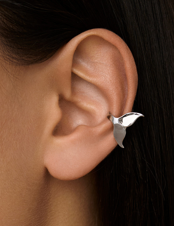 Серьга кафф серебро 925 моносерьга серебряная одиночная Miestilo