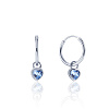 Серебряные серьги-конго со съемными подвесками-сердечками с голубыми фианитами MIESTILO  Miestilo