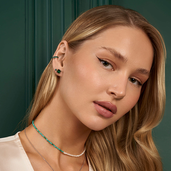Серьги серебро 925 серебряные гвоздики женские квадратные Miestilo