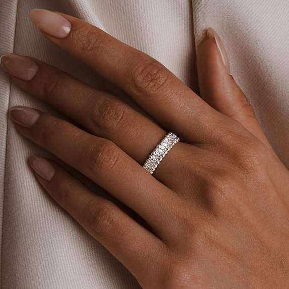 Кольцо дорожка серебряное с камнями серебро 925 Miestilo