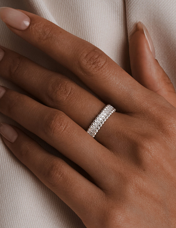 Кольцо дорожка серебряное с камнями серебро 925 Miestilo