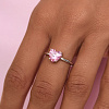 Серебряное кольцо Simone с розовым сердцем Miestilo