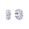 Серьги колечки серебро 925 серебряные листья Miestilo