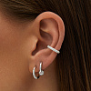 Серебряные серьги кольца с фианитами Miestilo