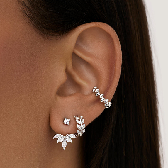 Серьги серебро 925 серебряные пусеты с камнями ювелирные Miestilo