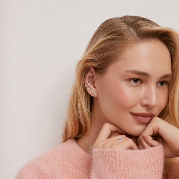 Серьги серебро 925 женские клаймберы серебряные Miestilo
